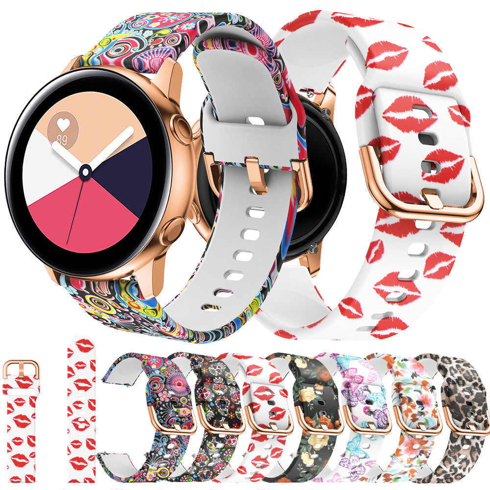 Colorful Pattern Printed Silicone Watch Band for Samsung Galaxy Watch Active 22mm Colorful Pattern Printed Silicone Watch Band for Samsung Galaxy Watch Active 22mm